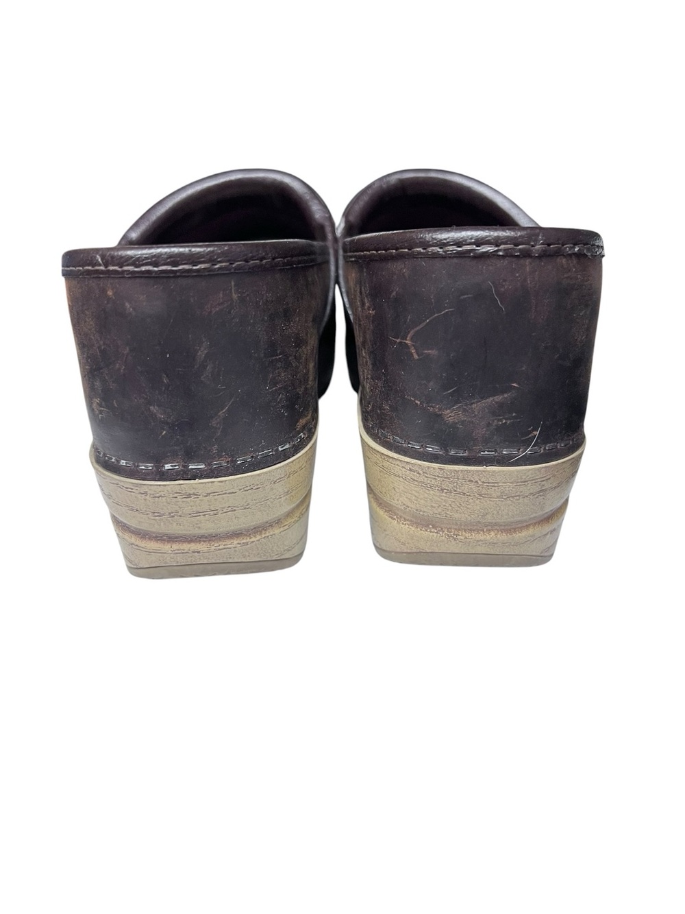 Dansko Professional Clogs Womens 38 Brown Oiled Leather Slip On Comfort Shoes - Picture 4 of 7